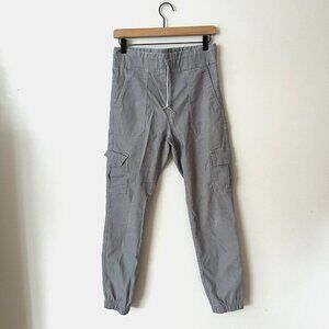 Bevy Flog Gray Herringbone Cargo Jogger Pants Women's Size 28